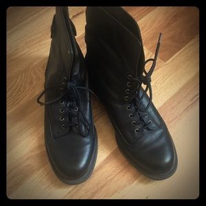Black leather boots